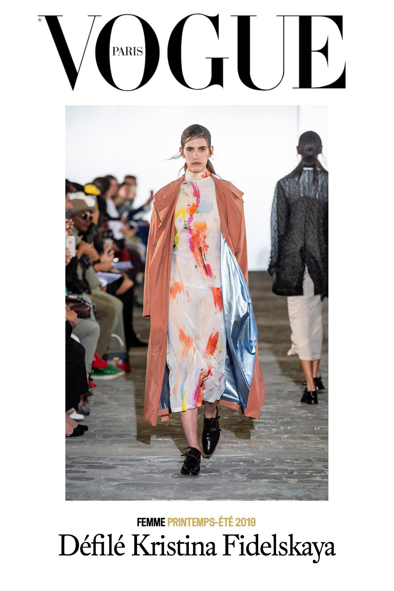 Abstract painting by Em Prov, printed on silk for Kristina Fidelskaya, Paris Fashion Week (Vogue magazine)